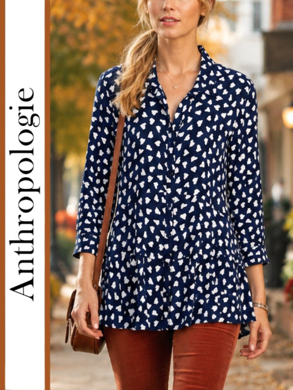 Anthropologie/11-1-TYLHO | 'Lakin' Heart Print Peplum Tunic Top